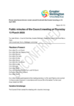 Unconfirmed Public minutes of the Council meeting on 13 March 2025 preview