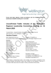 Unconfirmed Public minutes of the Wellington Regional Leadership Committee meeting on 18 March 2025 preview