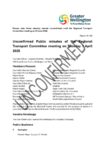 Unconfirmed Public minutes of the Regional Transport Committee meeting on 1 April 2025 preview