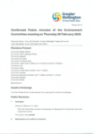 Confirmed Public minutes of the Environment Committee meeting on Thursday 20 February 2025 preview