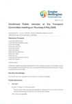 Confirmed Public minutes of the Transport Committee meeting on Thursday 8 May 2025 preview