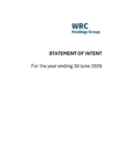 WRC Holdings - Statement of Intent for the year ending 30 June 2026 preview
