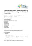 Confirmed Public minutes of the Environment and Climate Committee meeting on Thursday 26 February 2026 preview