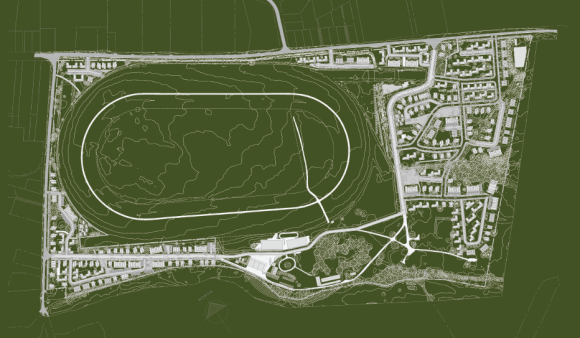 Schematic diagram of Ōtaki-Māori Racecourse and surrounding areas
