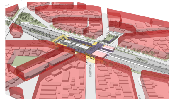 Schematic diagram of Waterloo Station and the surrounding area
